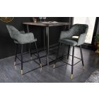 Design bárszék Laney szürke-zöld bársony