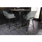 Design bárszék Laney szürke-zöld bársony