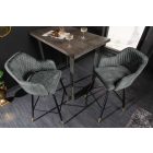 Design bárszék Laney szürke-zöld bársony