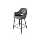 Design bárszék Laney szürke-zöld bársony