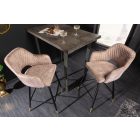 Design bárszék Laney világos szürkésbarna bársony 