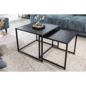   Oldalsó asztal szett Maille 50 cm fekete kőris - 2 részes 