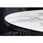 Kerek étkezőasztal Malaika 120 cm fehér -  márvány utánzat