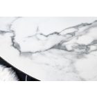 Kerek étkezőasztal Malaika 120 cm fehér -  márvány utánzat