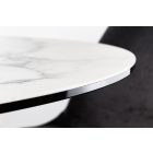 Kerek étkezőasztal Malaika 120 cm fehér -  márvány utánzat
