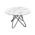 Kerek étkezőasztal Malaika 120 cm fehér -  márvány utánzat