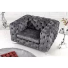 Design fotel Rococo sötétszürke bársony