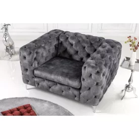 Design fotel Rococo sötétszürke bársony