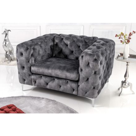 Design fotel Rococo sötétszürke bársony