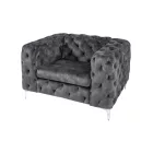 Design fotel Rococo sötétszürke bársony