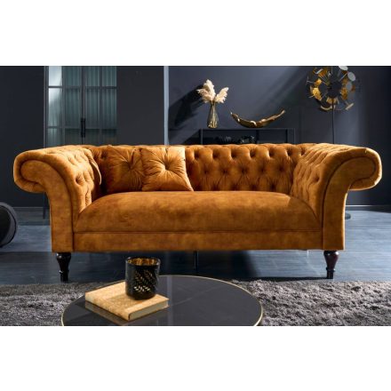 Design ülőgarnitúra Rubby Chesterfield 225 cm mustársárga bársony