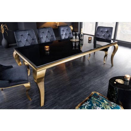Design étkezőasztal Rococo 180 cm fekete / arany