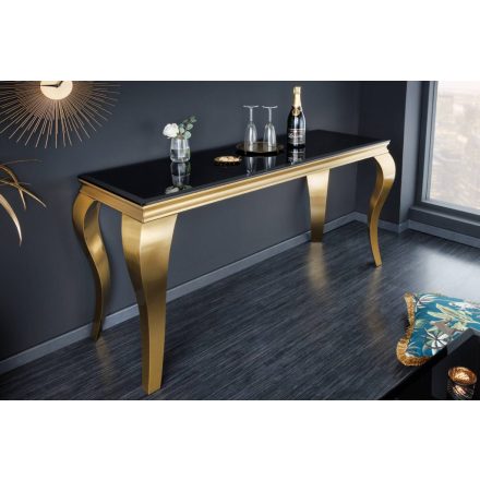 Design konzol Rococo 140 cm fekete / arany