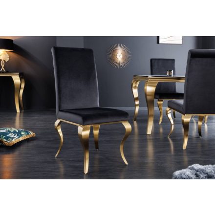Design szék Rococo fekete / arany