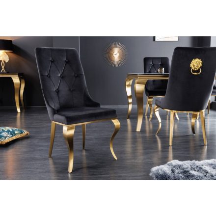 Design szék Rococo Levia fej fekete / arany