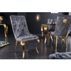 Design szék Rococo Levia fej szürke / arany