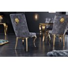 Design szék Rococo Levia fej szürke / arany