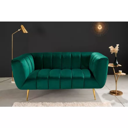 Design kanapé Nikolai 2 személyes smaragdzöld bársony