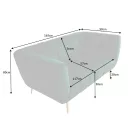 Design kanapé Nikolai 2 személyes smaragdzöld bársony