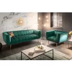 Design kanapé Nikolai 3 személyes smaragdzöld bársony