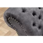 Design heverő Chesterfield 170 cm szürke bársony