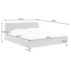 Design ágy Rococo 180 x 200 cm szürke bársony