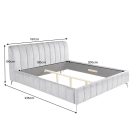 Design ágy Rotterdam 180 x 200 cm szürke bársony