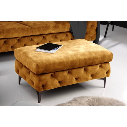 Design puff Rococo mustársárga bársony