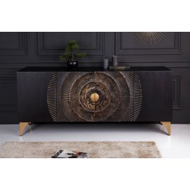 Design komód Venetia 177 cm fekete-arany