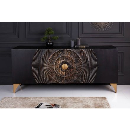 Design komód Venetia 177 cm fekete-arany