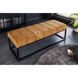 Design ülőpad Halle 108 cm mustársárga bársony