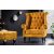 Design fotel Chesterfield mustársárga bársony