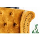 Design fotel Chesterfield mustársárga bársony