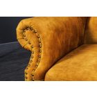Design fotel Chesterfield mustársárga bársony
