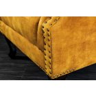 Design fotel Chesterfield mustársárga bársony