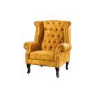 Design fotel Chesterfield mustársárga bársony