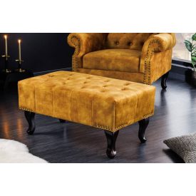 Design puff Chesterfield mustársárga bársony