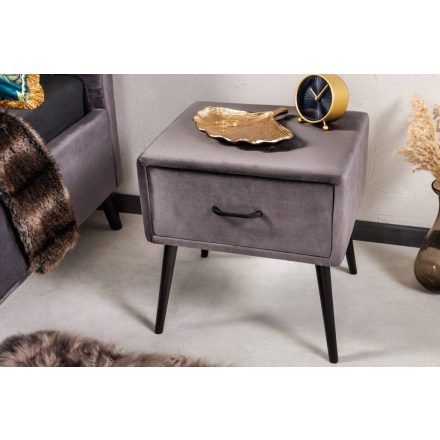 Design éjjeliszekrény Violetta sötétszürke bársony