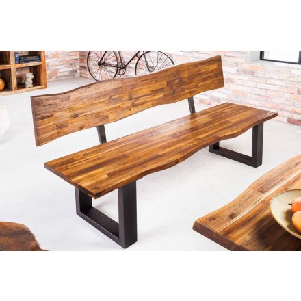 Design ülőpad háttámlával Evolution 160 cm barna akác