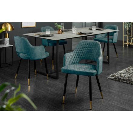 Design szék Laney petrol bársony