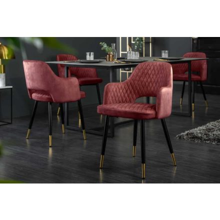 Design szék Laney piros bársony 