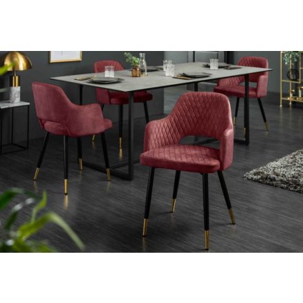 Design szék Laney piros bársony 