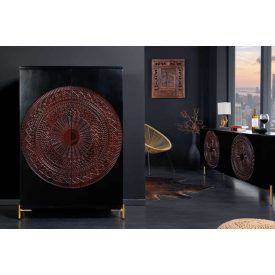 Design bárszekrény Fernanda 141 cm fekete mangó