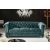 Design 3 személyes ülőgarnitúra Chesterfield 205 cm petrol bársony 
