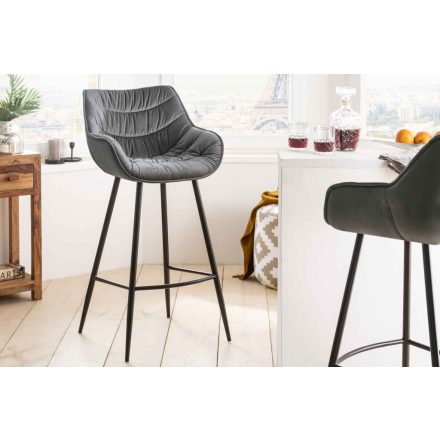 Design bárszék Kiara szürke bársony