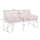 Design ülőpad Natasha 156 cm pezsgő bársony