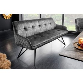 Design ülőpad Natasha 156 cm szürke bársony 