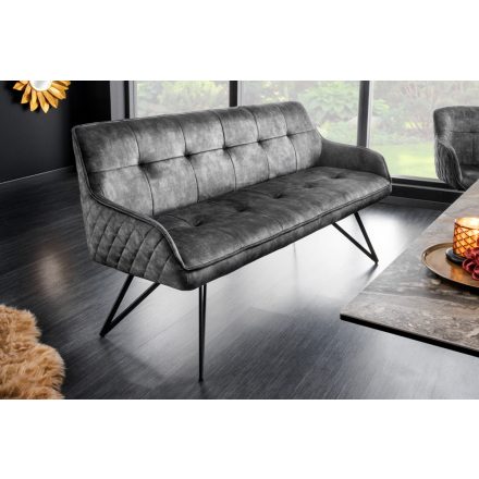 Design ülőpad Natasha 156 cm szürke bársony 