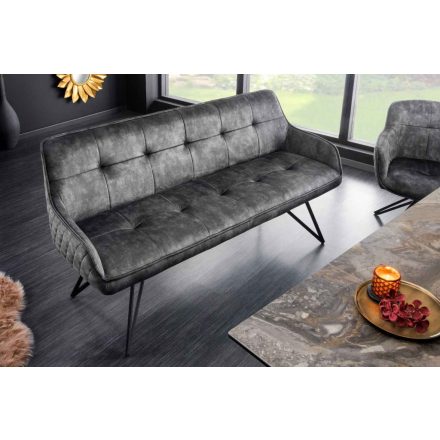 Design ülőpad Natasha 156 cm szürke bársony 