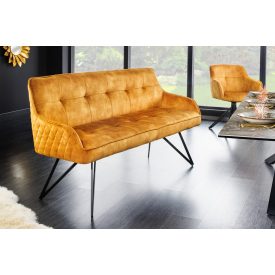 Design ülőpad Natasha 156 cm mustársárga bársony